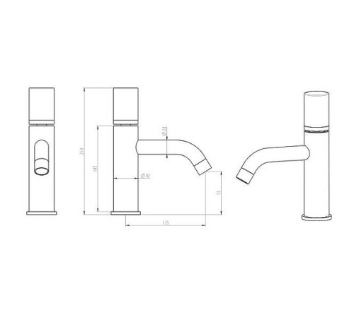 Смеситель для раковины Boheme Stick белый/черный 121-WB