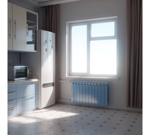 Радиатор биметаллический Rifar Monolit 500 4 секции боковое подключение сапфир Н11595