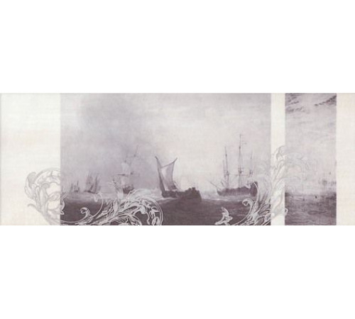 Декор Kerama Marazzi Ньюпорт Корабли фиолетовый 15x40 см STG/C206/15010