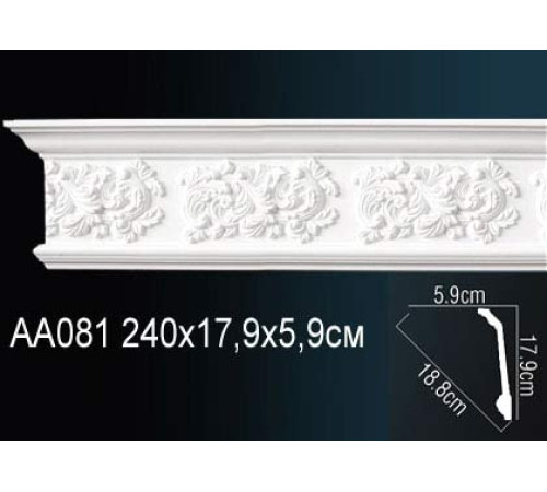Карниз потолочный полиуретановый Perfect AA081 с рисунком 110x110x2400 мм AA081
