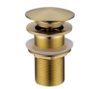 Донный клапан для раковины Boheme Uno автомат с переливом матовое золото 612/2-MG