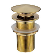 Донный клапан для раковины Boheme Uno автомат с переливом матовое золото 612/2-MG
