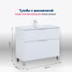 Тумба с раковиной Aquanet Алвита new 100 (Flat) напольная 2 ящика белый матовый 00345671