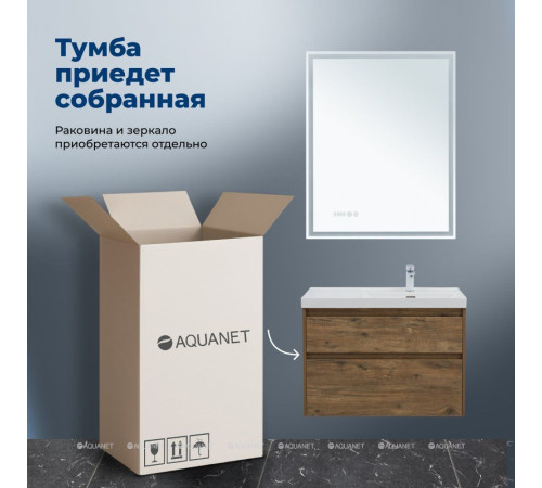 Тумба с раковиной Aquanet Nova Lite 2.0 90 R 2 ящика дуб рустикальный 00365928