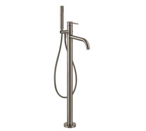 Смеситель для ванны напольный Gessi Emporio Via Tortona с душевой лейкой Finox Brushed Nickel 24943#149