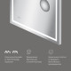 Зеркало настенное AM.PM Gem с LED-подсветкой часами и косметическим зеркалом 65 см M91AMOX0653WG