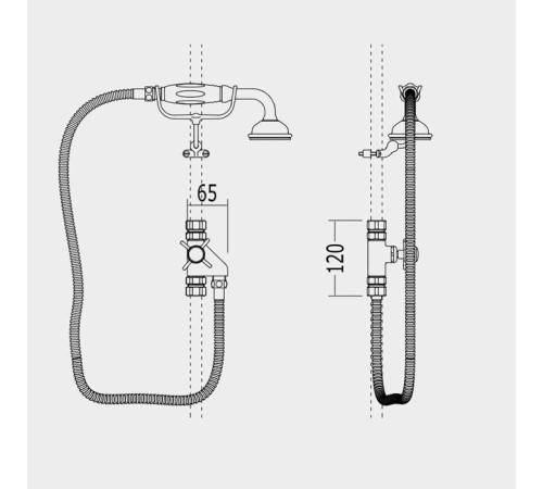 Гигиенический душ с переключателем и держателем Devon&Devon хром/белый MARK618CR