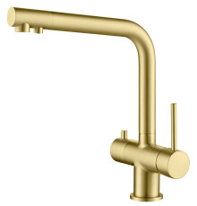 Смеситель для кухни с Г-изливом под питьевую воду Timo Saona золото матовое 2396/17F