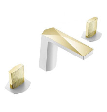 Смеситель для раковины Boheme Venturo врезной на 3 отверстия Touch белый глянцевый/золото глянцевое 150-WG-TOUCH