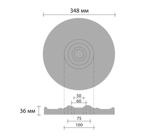 Розетка потолочная DECOMASTER DM-0361A диаметр 348 мм DM-0361A