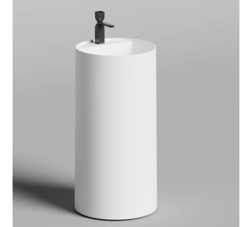 Раковина напольная Salini Armonia Round Top 01 45х45х90 см S-Sense белый глянцевый слив в стену 130411TG