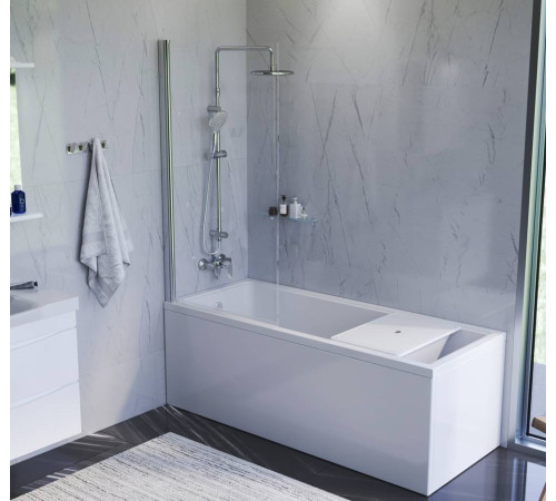 Шторка для ванны AM.PM Gem 80х140 см поворотная W90BS-D080-140CT