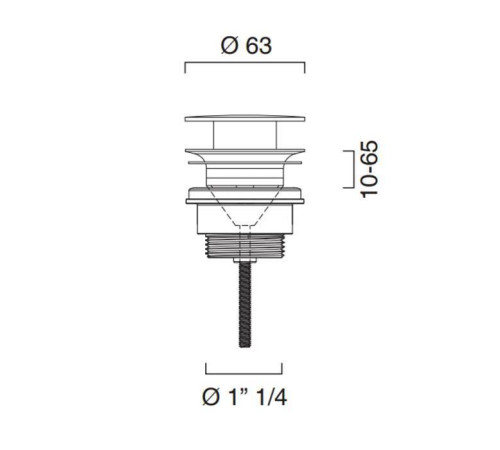 Слив для раковины Catalano клик-клак с переливом хром 9050310061
