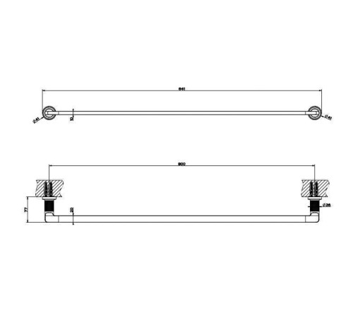 Полотенцедержатель Gessi Inciso 91 см brushed brass pvd 58505#727