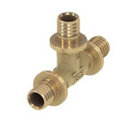 Тройник равнопроходной TECE TECEspring AX 16х16х16 мм латунь 760016S