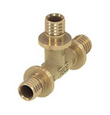 Тройник равнопроходной TECE TECEspring AX 16х16х16 мм латунь 760016S