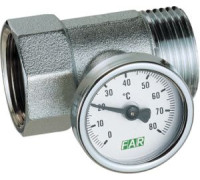 Вставка FAR 1 НР-ВР с термометром 0-80 °C хромированная FK 3432 1