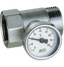 Вставка FAR 1 НР-ВР с термометром 0-80 °C хромированная FK 3432 1