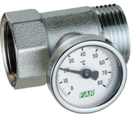 Вставка FAR 1 НР-ВР с термометром 0-80 °C хромированная FK 3432 1