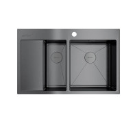 Кухонная мойка Omoikiri Akisame 78-2-R-GM 78x51 см вороненая сталь 4973102
