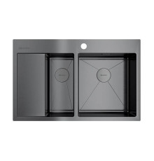 Кухонная мойка Omoikiri Akisame 78-2-R-GM 78x51 см вороненая сталь 4973102