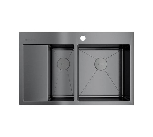 Кухонная мойка Omoikiri Akisame 78-2-R-GM 78x51 см вороненая сталь 4973102