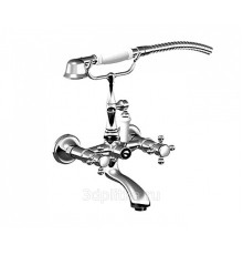 Смеситель для ванны Alpi London двуручковый с лейкой хром LO41600CR