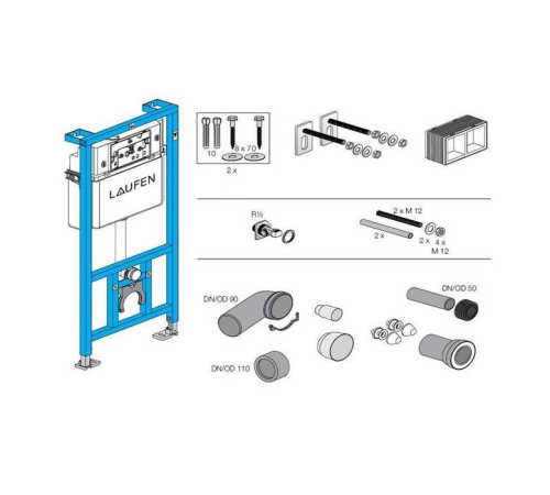 Инсталляция для унитаза Laufen LIS с бачком двойной смыв 8.9466.0.000.000.1