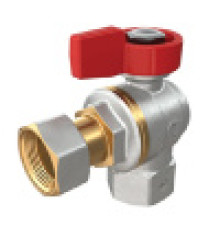 Кран шаровой угловой Giacomini 1/2 x 1/2 флажок ВР с накидной гайкой R781PX013