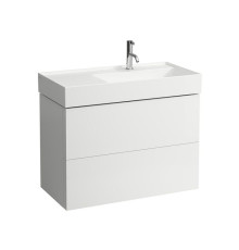 Тумба с раковиной Laufen Kartell 88х45х60 см 2 ящика полка слева белый матовый 8.1033.9.000.111.1/4.0760.8.033.640.1