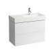 Тумба с раковиной Laufen Kartell 88х45х60 см 2 ящика полка слева белый матовый 8.1033.9.000.111.1/4.0760.8.033.640.1