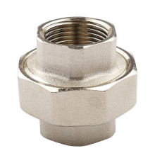 Муфта разъемная латунная никелированная Tiemme 1/2 ВР х 1/2 ВР с плоской прокладкой 1500374