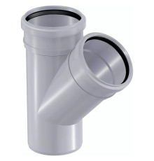 Тройник канализационный двухраструбный Uponor 110/110 мм 45° 1053730