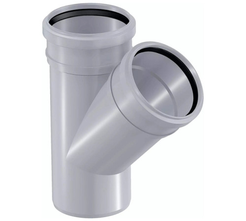 Тройник канализационный двухраструбный Uponor 110/110 мм 45° 1053730