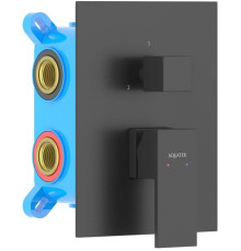 Смеситель для ванны Aquanet Libra встраиваемый 3 режима комплект черный матовый AQ1647MB