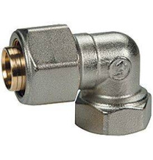 Угольник 90° Giacomini 20x2 мм - 3/4 ВР пресс латунный хромированный R563MX061