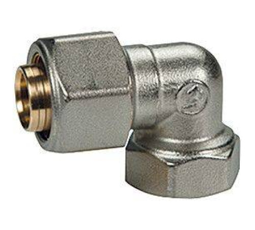 Угольник 90° Giacomini 20x2 мм - 3/4 ВР пресс латунный хромированный R563MX061