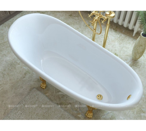 Ванна отдельностоящая Aquanet FAMILY STONE CLASSIC 1600х800 мм лапы золото 00368586