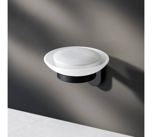 Мыльница стеклянная с настенным держателем AM.PM X-Joy черная A8434222