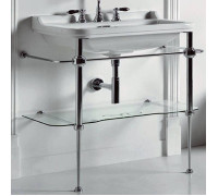 Раковина с металлической структурой Kerasan Waldorf 80х42 см напольная 3 отверстия хром 4141K1bi/cr / 9197K1cr