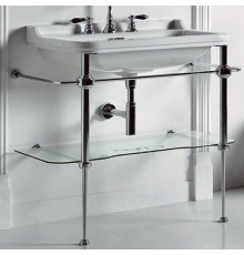 Раковина с металлической структурой Kerasan Waldorf 80х42 см напольная 3 отверстия хром 4141K1bi/cr / 9197K1cr