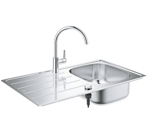 Набор GROHE K200 кухонная мойка 860x500 мм и смеситель BauEdge 31562SD1