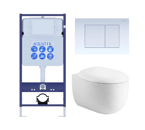 Комплект инсталляции 4 в 1 AQUATEK Альтаир (рама Standard INS-0000012, кнопка KDI-0000009, унитаз AQ1980-00) cm-009