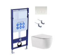 Комплект инсталляции с унитазом AQUATEK ЕВРОПА cmp013 (рама INS-0000012, клавиша KDI-0000013, унитаз AQ1106-00) ЕВРОПА cmp013