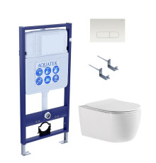 Комплект инсталляции с унитазом AQUATEK ЕВРОПА cmp013 (рама INS-0000012, клавиша KDI-0000013, унитаз AQ1106-00) ЕВРОПА cmp013