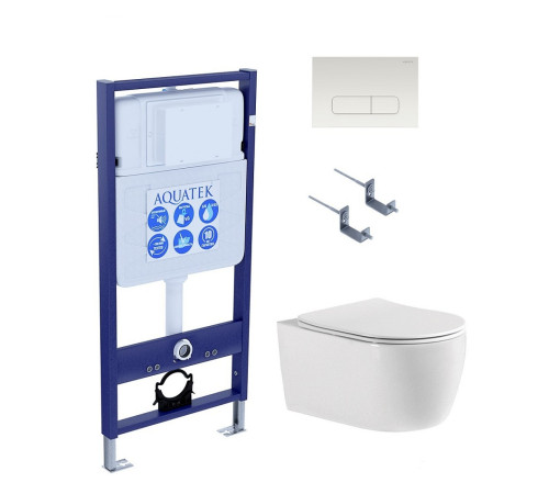 Комплект инсталляции с унитазом AQUATEK ЕВРОПА cmp013 (рама INS-0000012, клавиша KDI-0000013, унитаз AQ1106-00) ЕВРОПА cmp013