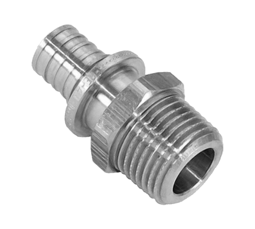 Муфта переходная Rehau RAUTITAN SX с НР 16х2.2-R1/2 нержавеющая сталь 11377221001