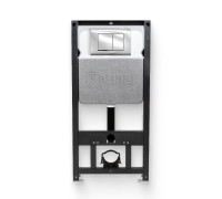 Инсталляция для подвесного унитаза REHAU NOVAFLOW с кнопкой NOVA QUAD 001 хром глянцевый 19101031001