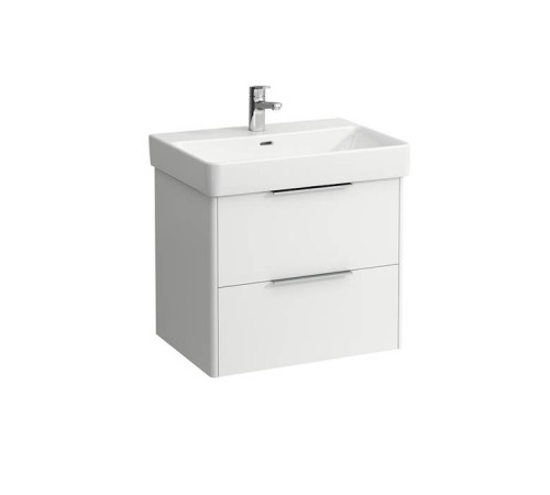 Тумба с раковиной подвесная Laufen Base 65x46.5 см 2 ящика белый матовый 8.1096.4.000.104.1/4.0229.2.110.260.1