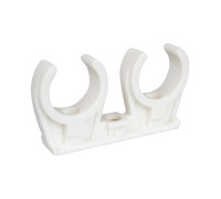 Клипса двойная Walraven BIS 20-22 мм с латунной втулкой M6 белая 0853222